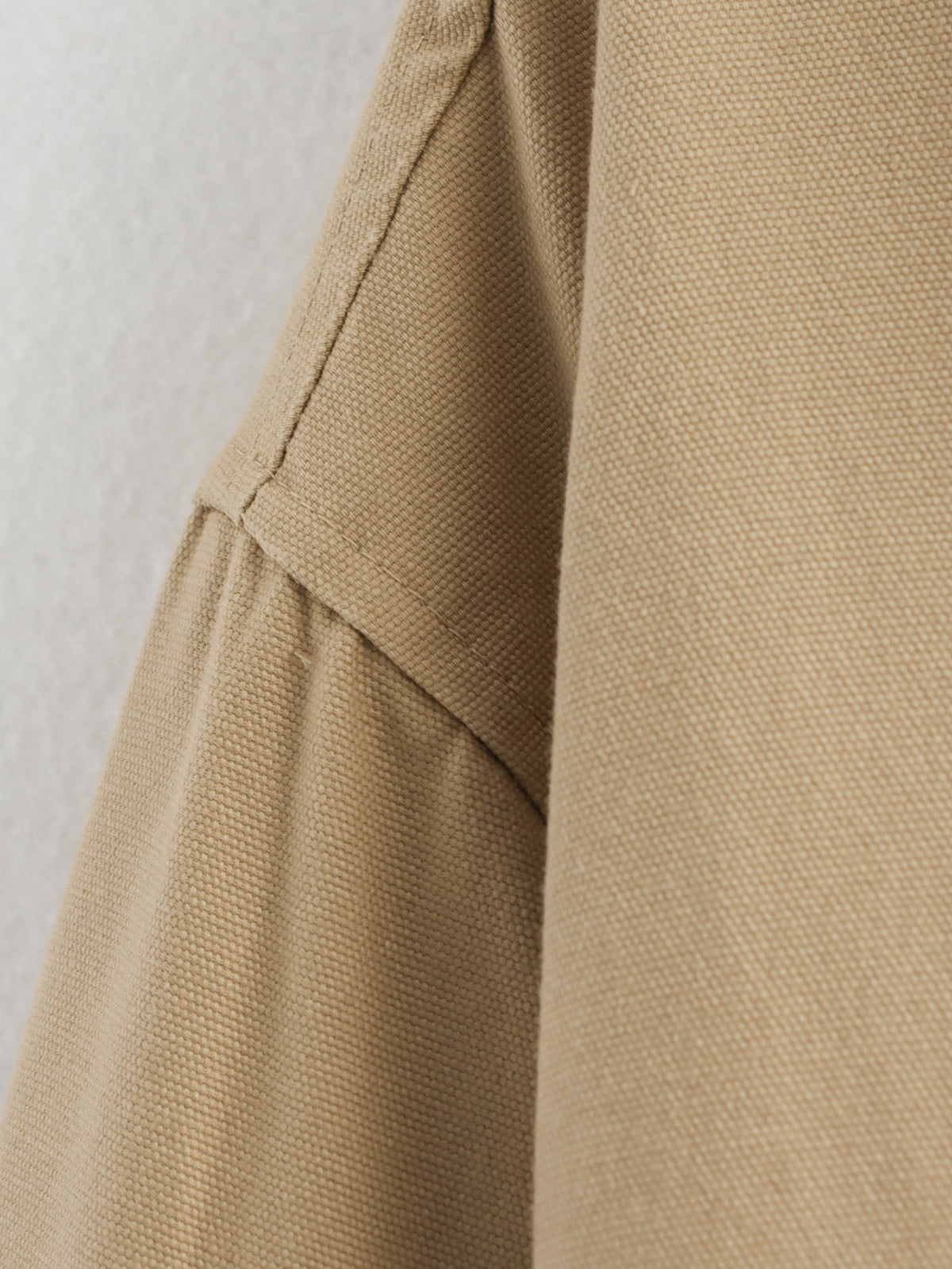 Corduroy Collar Oversized Chore Jacket - Khaki - 3