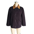 Corduroy Collar Oversized Chore Jacket - Navyblue