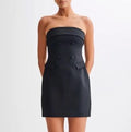 Strapless Tailored Blazer Mini Dress - Black