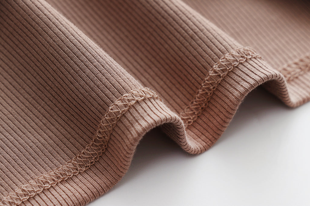 Square Neck Ribbed Tank With Built In Bra - Khaki - 10