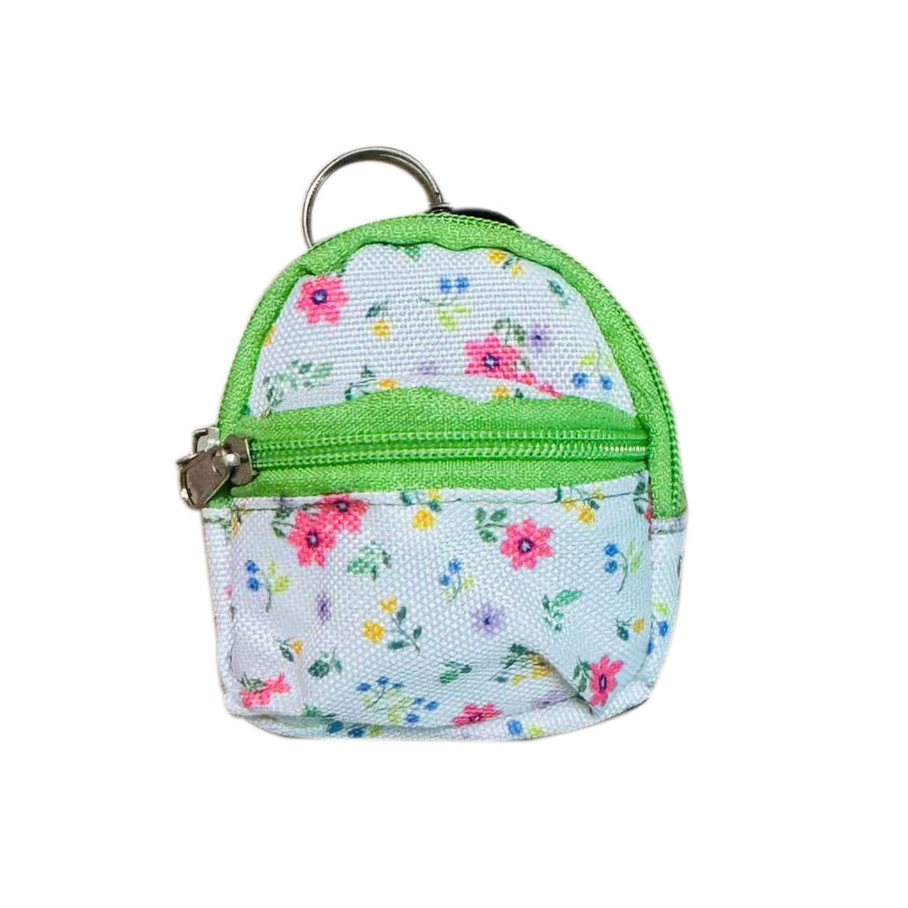 Mini Backpack Coin Purse Keychain Charm - Floral_G