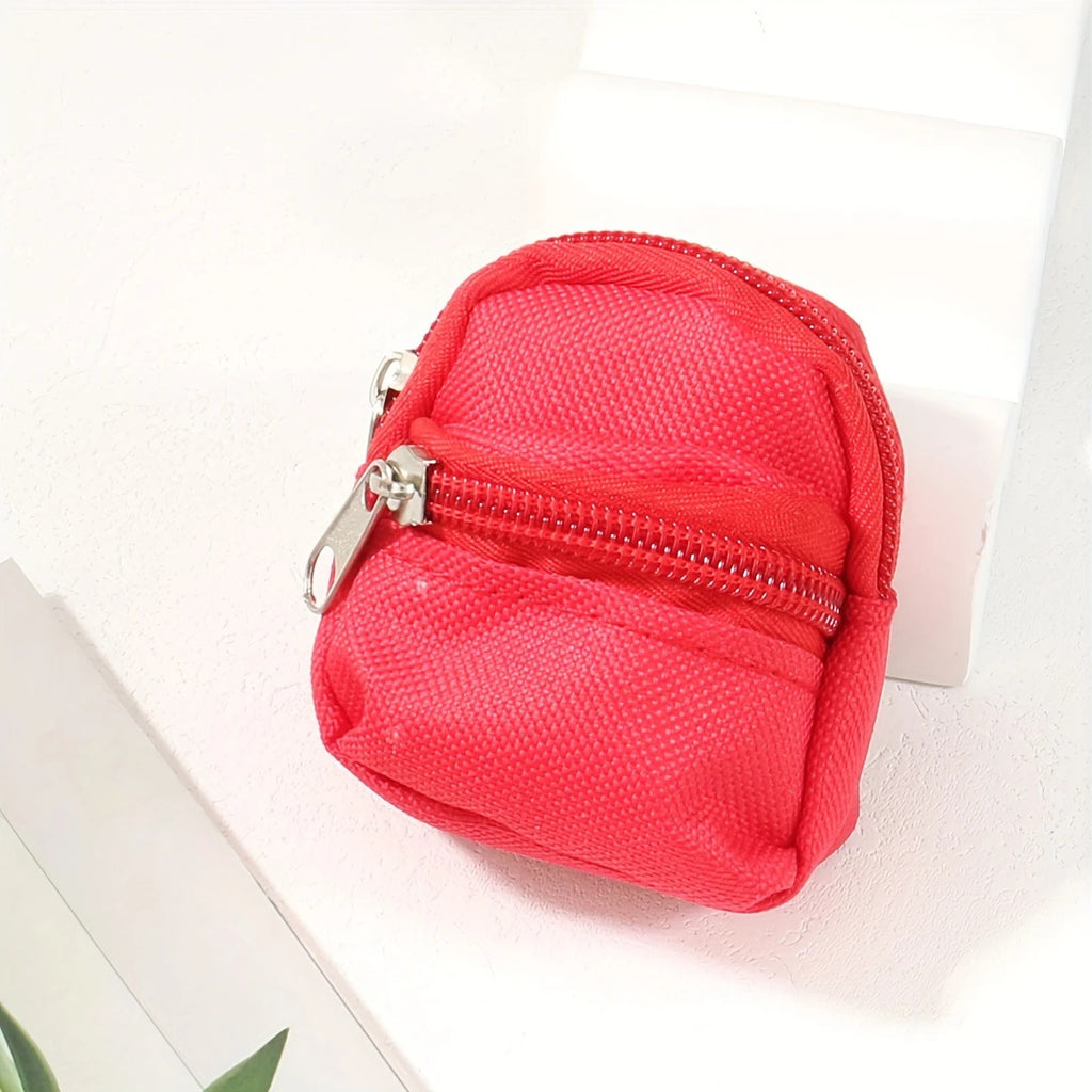 Mini Backpack Coin Purse Keychain Charm - Red