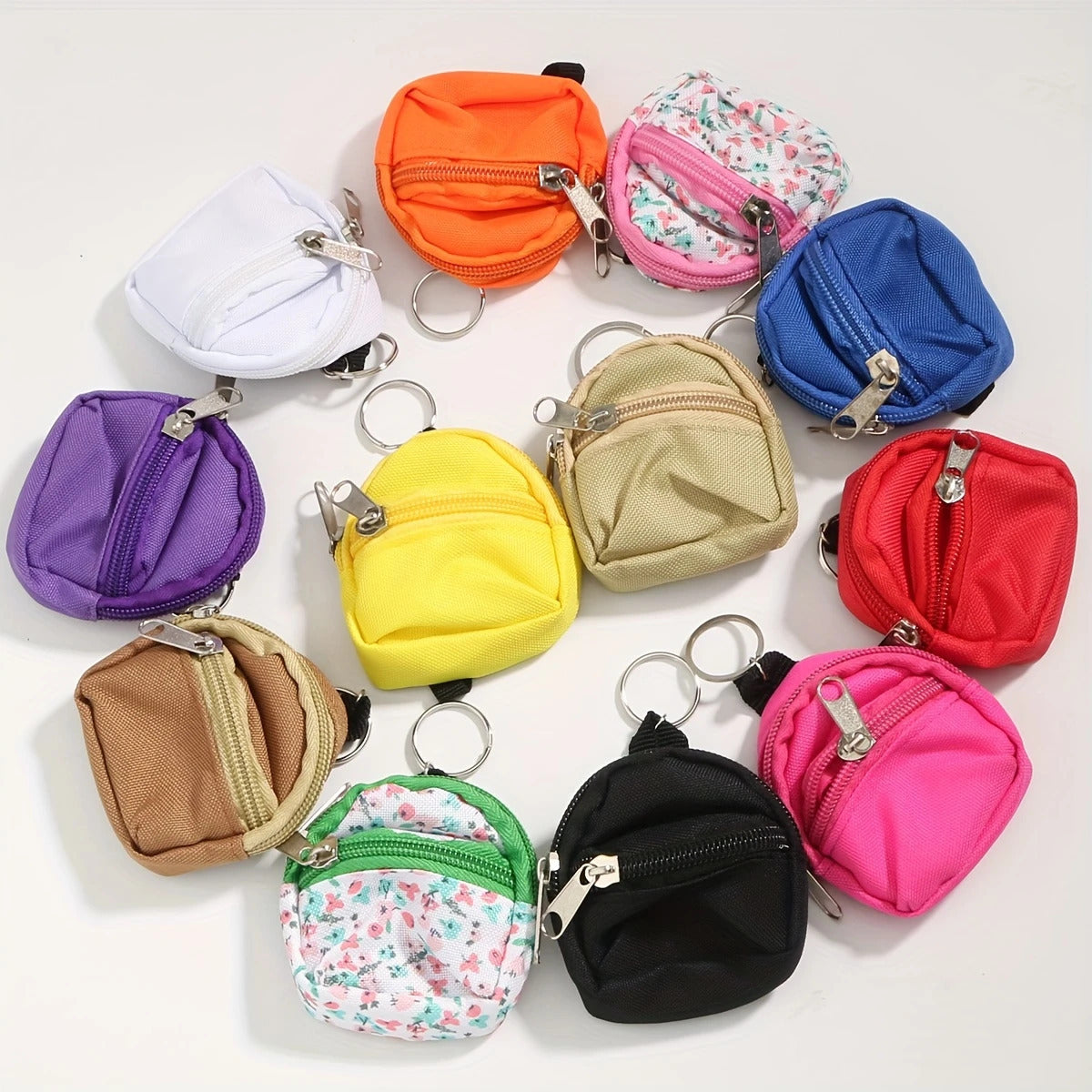 Mini Backpack Coin Purse Keychain Charm - Yellow