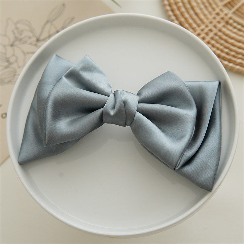 Soft Satin Butterfly Bow Hair Clip - Blue