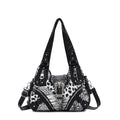 Western Buckle Washed Faux Leather Hobo Bag - Mixed Leopard