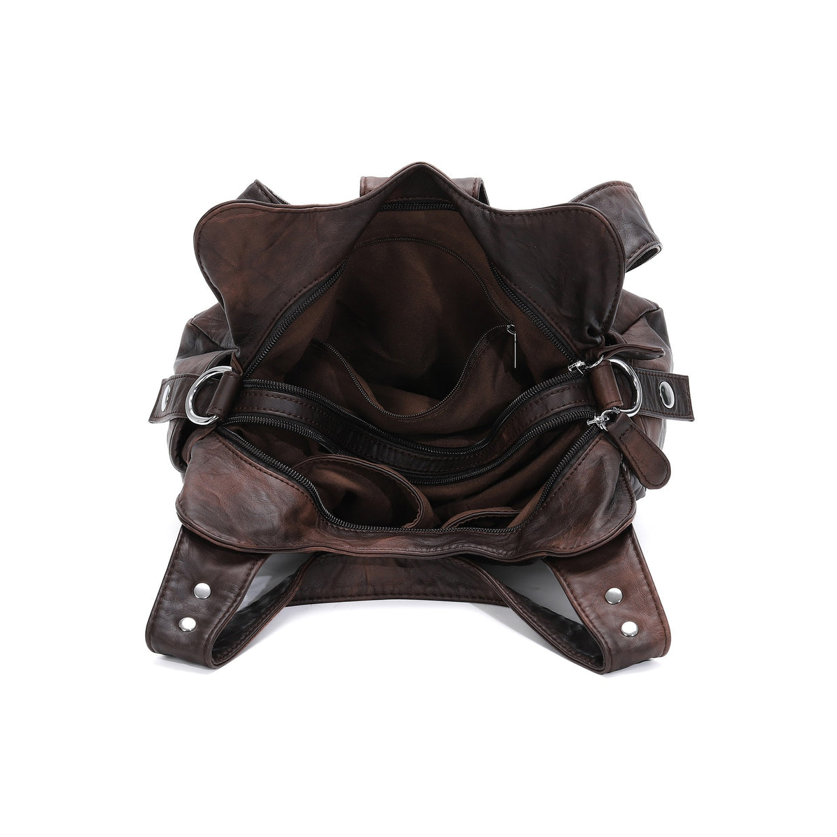 Western Buckle Washed Faux Leather Hobo Bag