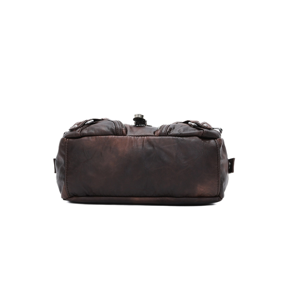 Western Buckle Washed Faux Leather Hobo Bag