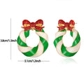 Peppermint Twist Wreath Hoop Earrings - Red