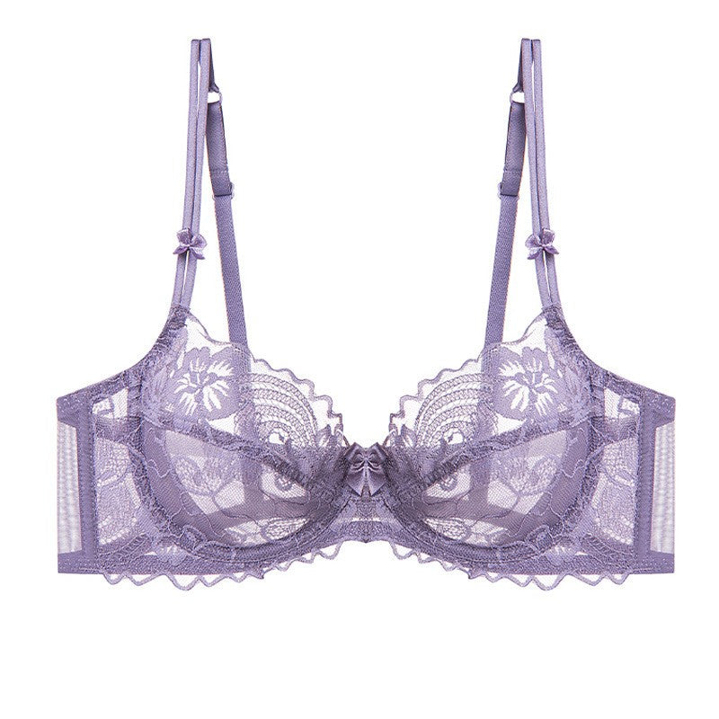 Floral Lace Sheer Underwire Balconette Bra