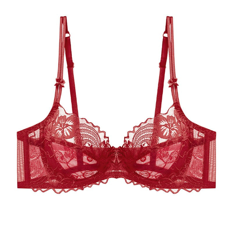 Floral Lace Sheer Underwire Balconette Bra