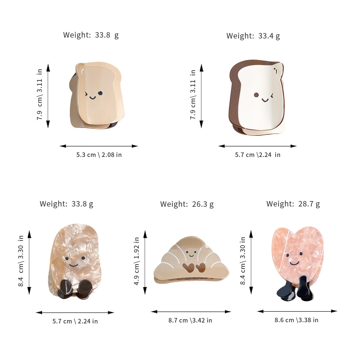 Smiley Bakery Snack Hair Claw Clip - view 1
