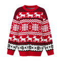 Reindeer Snowflake Nordic Knit Sweater - Red