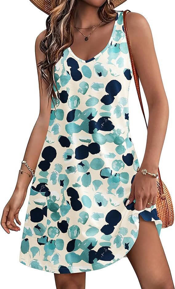 Printed Sleeveless Beach Shift Mini Dress - Color_11