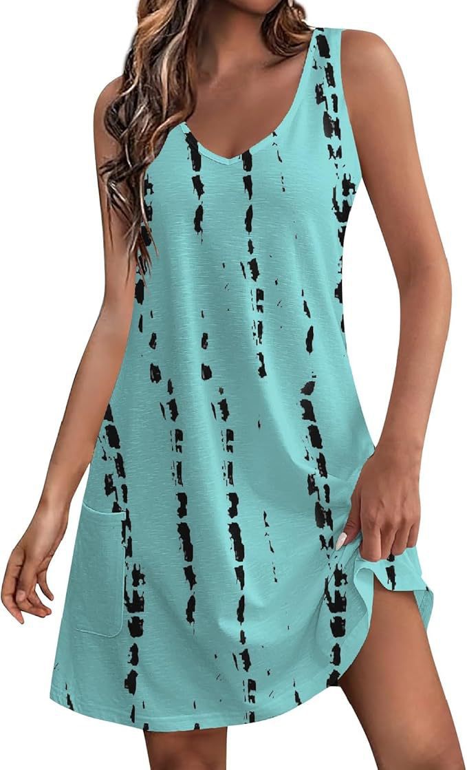 Printed Sleeveless Beach Shift Mini Dress - Color_13