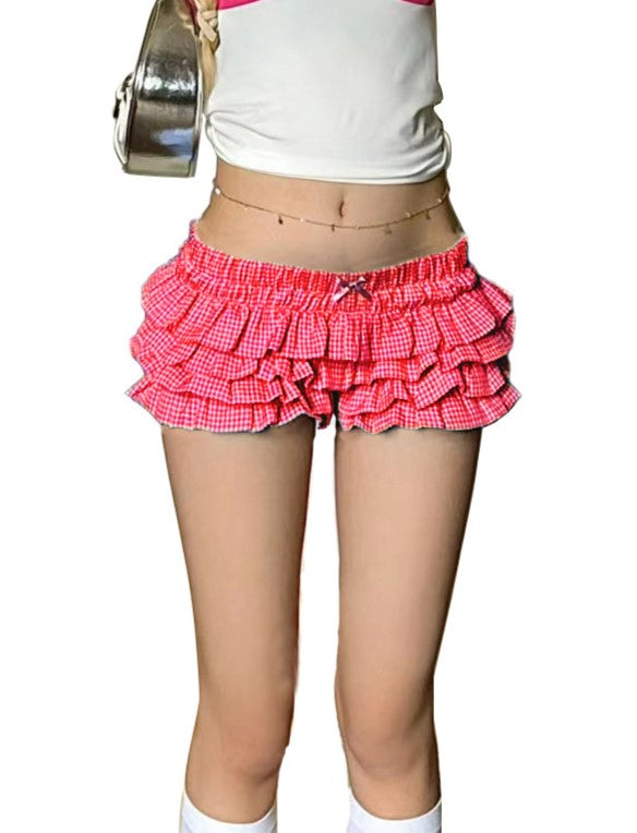 Gingham Check Tiered Ruffle Bloomer Shorts - view 1