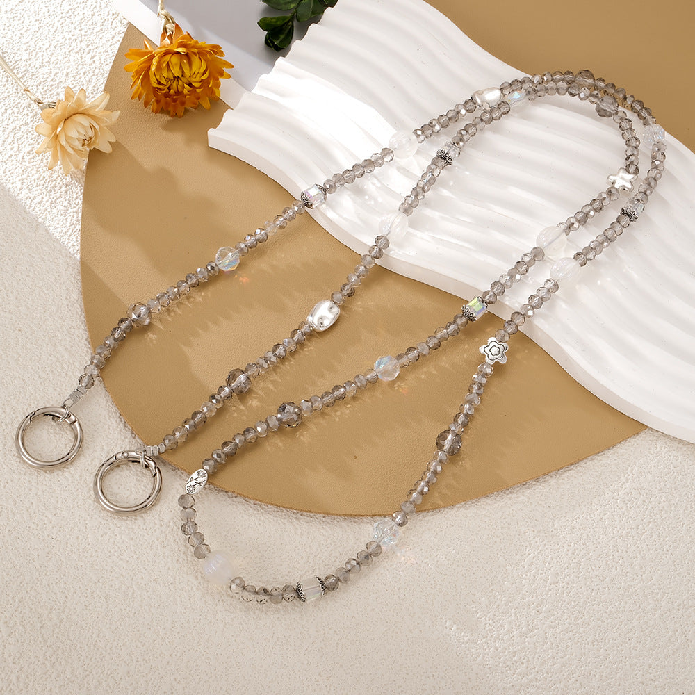 Faceted Bead Phone Wrist Strap Keychain - NO-1