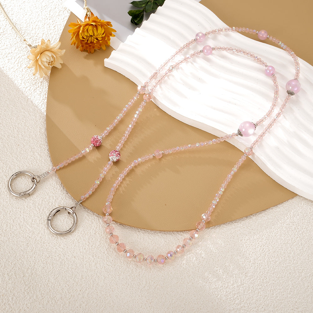 Faceted Bead Phone Wrist Strap Keychain - NO-2