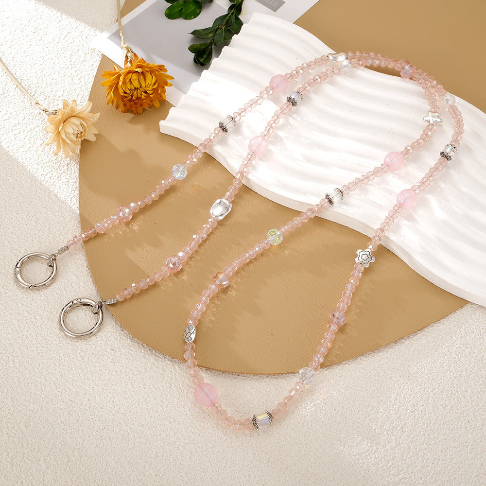 Faceted Bead Phone Wrist Strap Keychain - NO-3