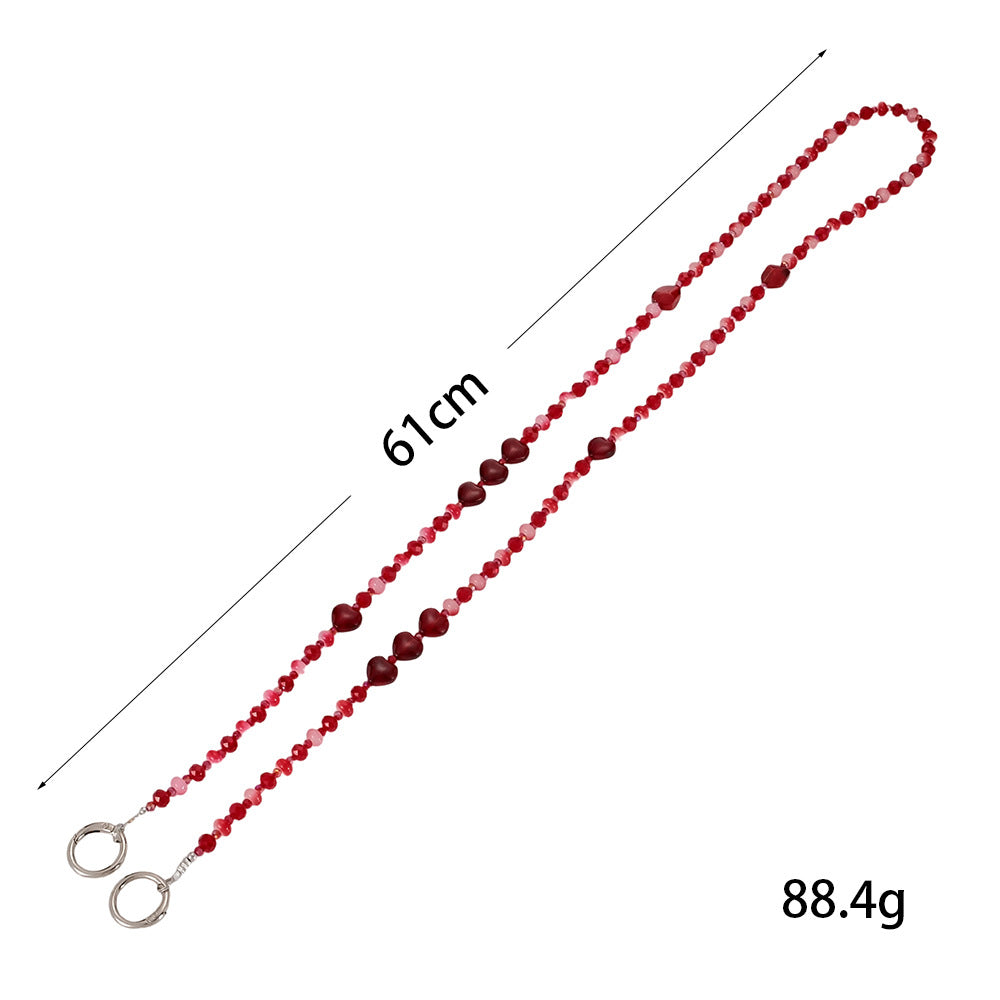 Faceted Bead Phone Wrist Strap Keychain - NO-4