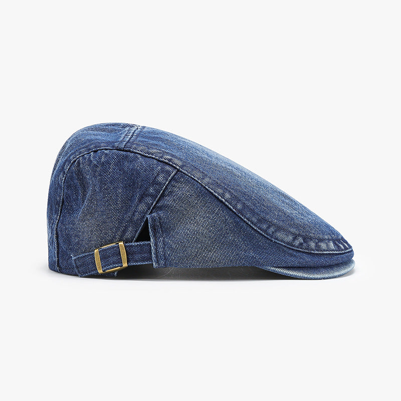 Vintage Washed Denim Beret Hat - view 1