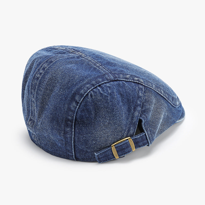 Vintage Washed Denim Beret Hat - view 2