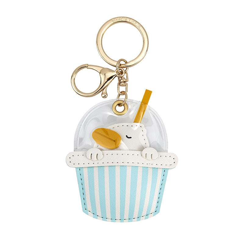Animal Bubble Tea Cup Keychain Charm - Duck