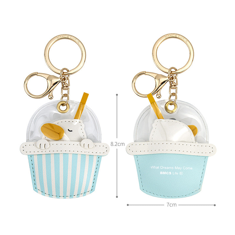 Animal Bubble Tea Cup Keychain Charm - Duck - 1