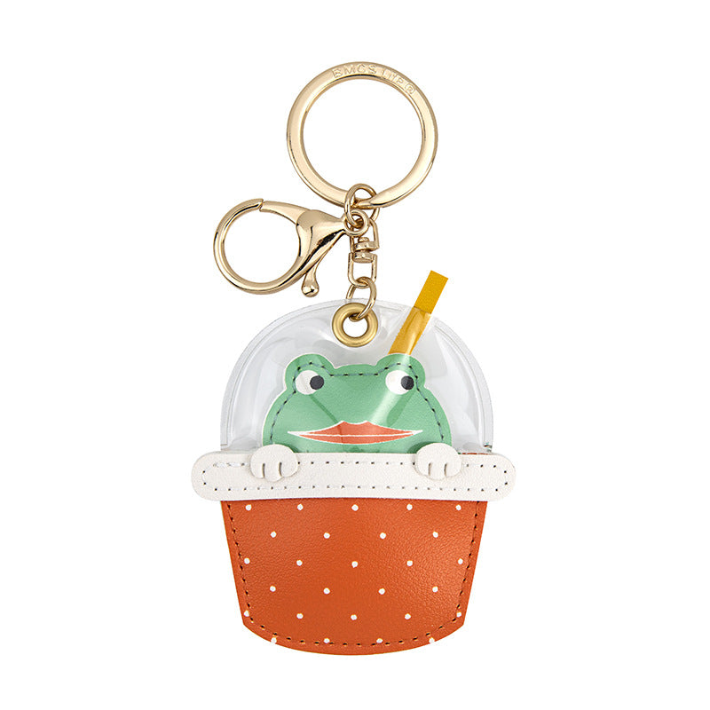 Animal Bubble Tea Cup Keychain Charm - Frog