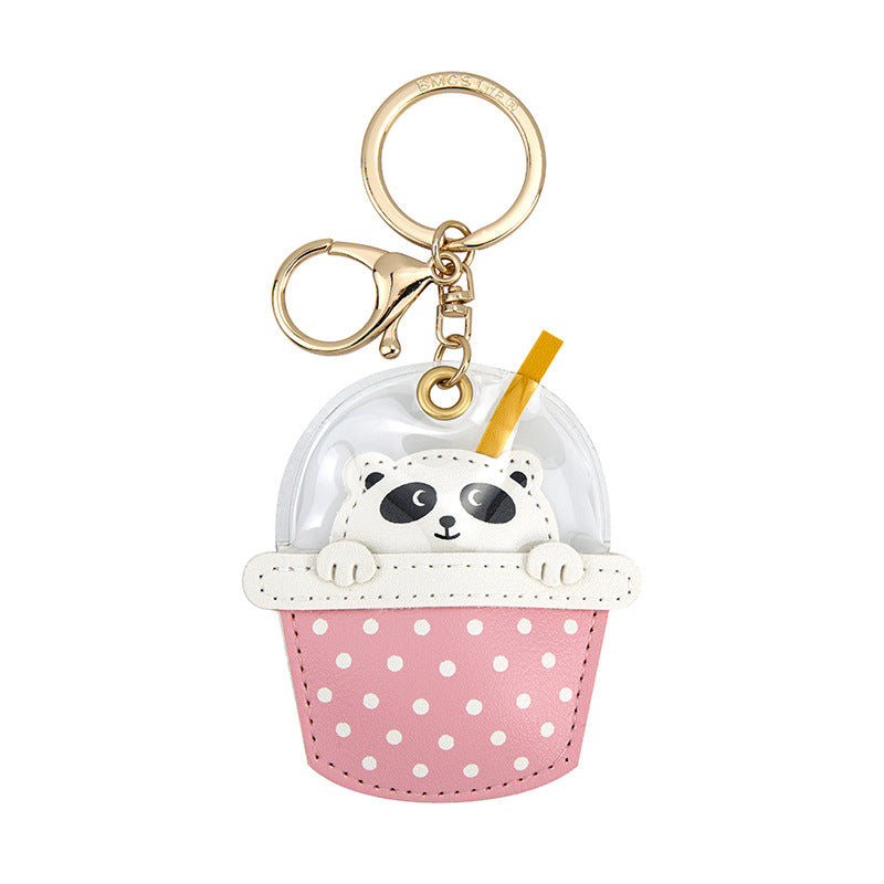 Animal Bubble Tea Cup Keychain Charm - Panda