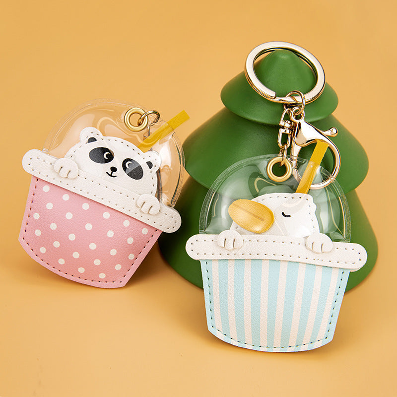 Animal Bubble Tea Cup Keychain Charm - Panda - 2
