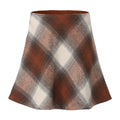 Buffalo Check Wool Blend A Line Mini Skirt - Orange