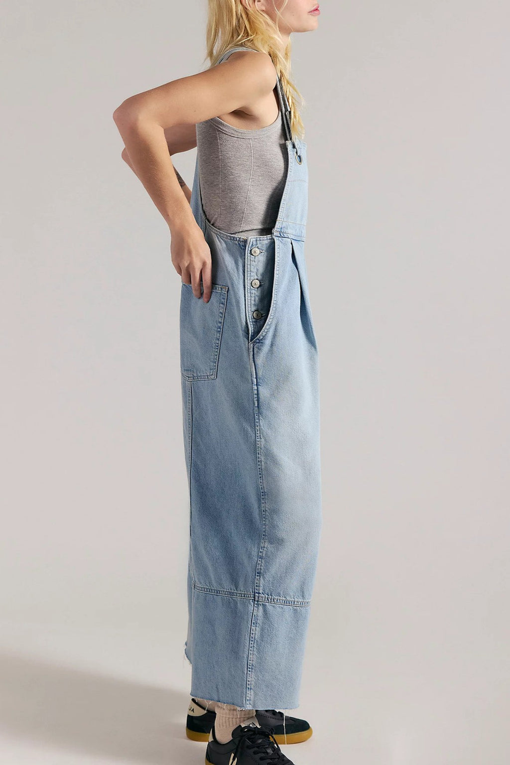 Oversized Barrel Leg Bib Overalls
