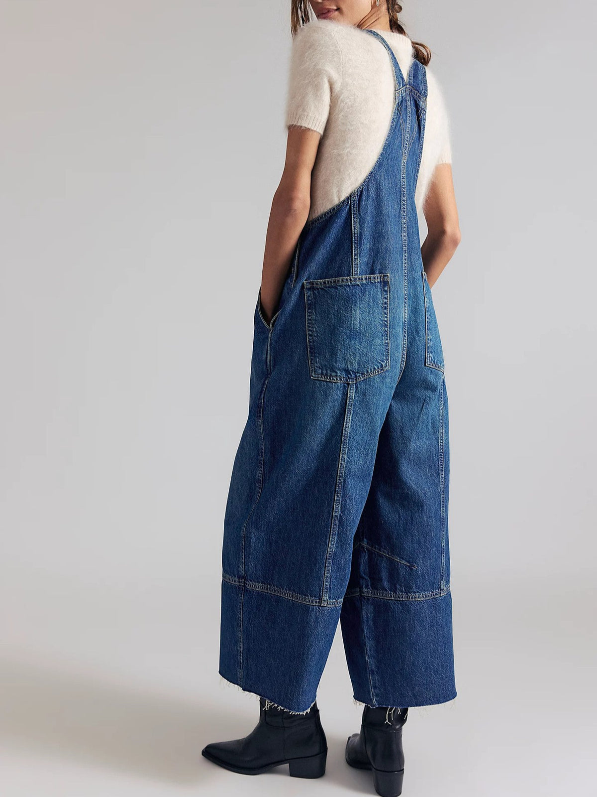 Oversized Barrel Leg Bib Overalls - view 3