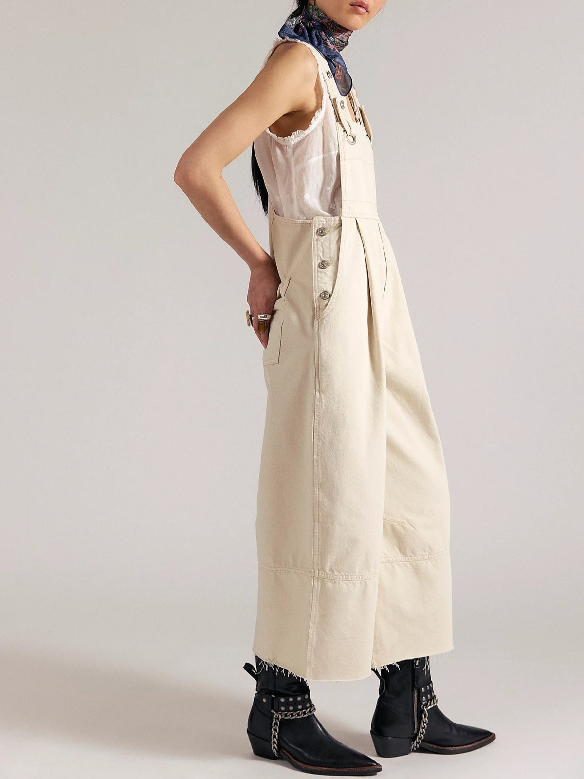 Oversized Barrel Leg Bib Overalls - view 4