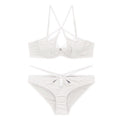 Satin Strappy Keyhole Underwire Bra And Panty Set - White