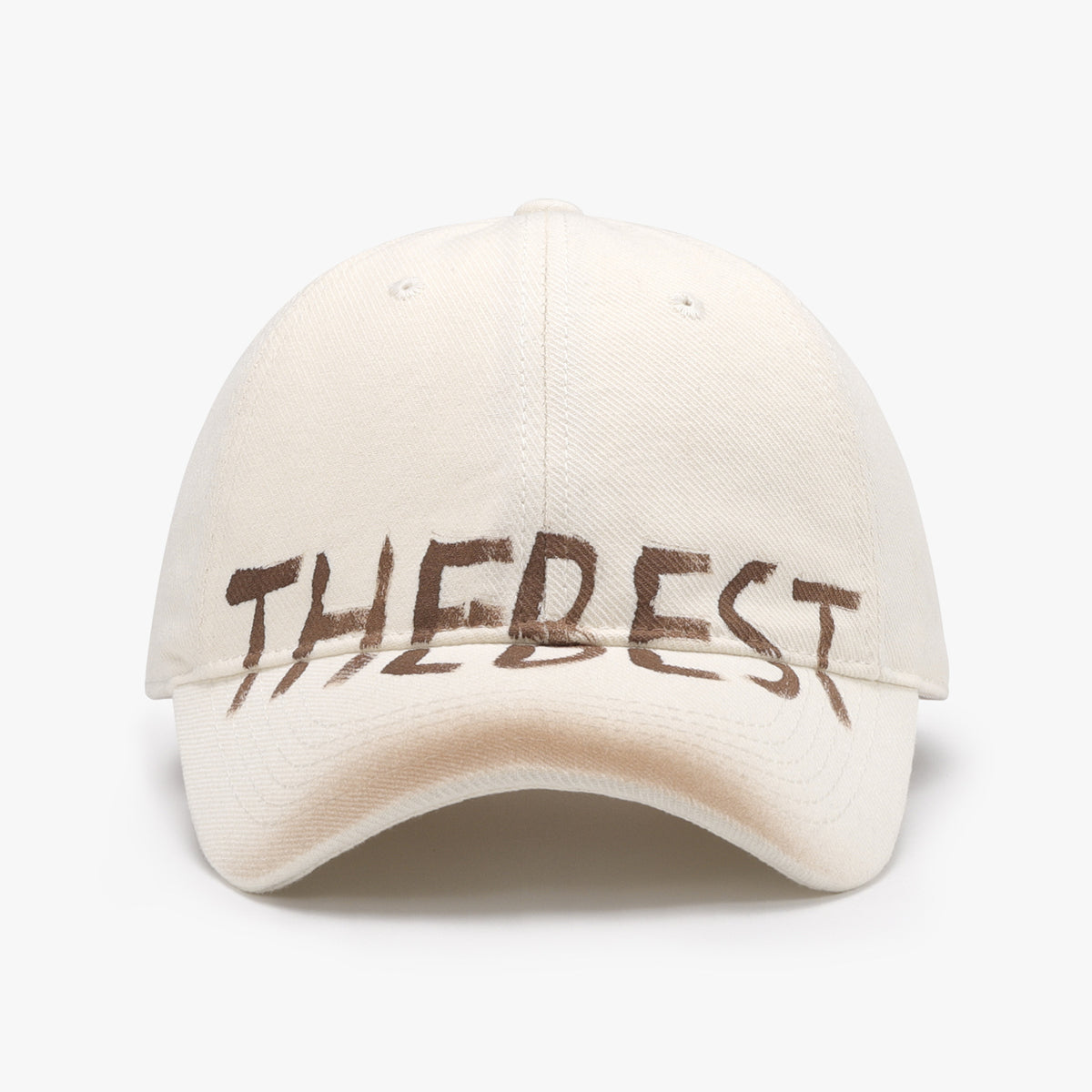 Graffiti Letter Washed Baseball Cap - Beige