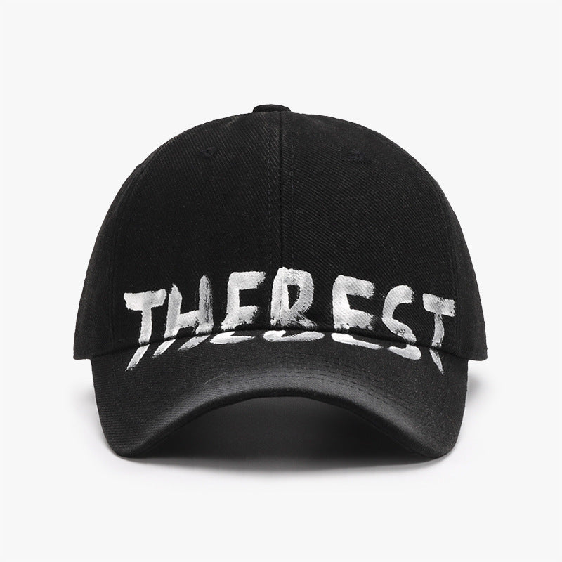 Graffiti Letter Washed Baseball Cap - Black