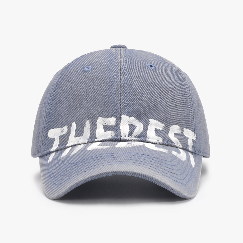 Graffiti Letter Washed Baseball Cap - Blue