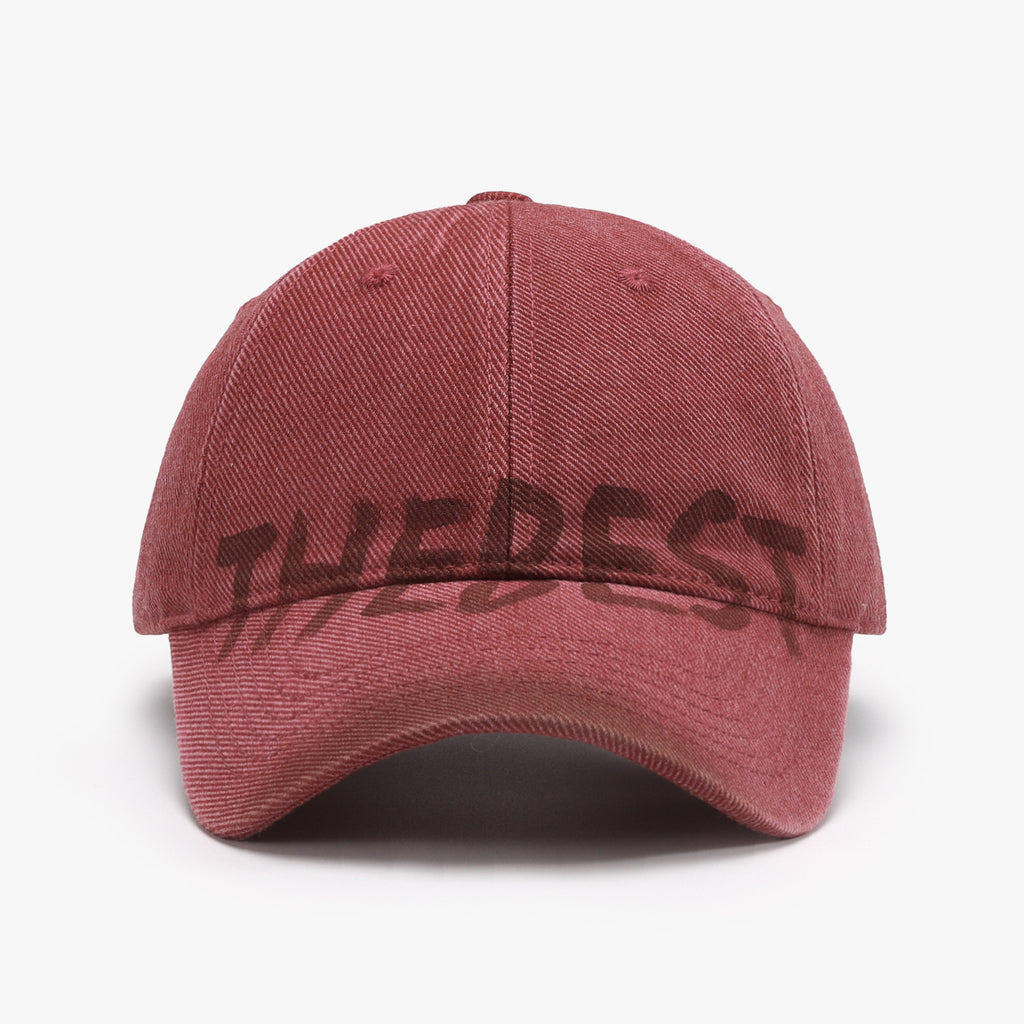 Graffiti Letter Washed Baseball Cap - Red