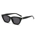 Slim Cat Eye Frame Sunglasses - Black