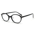 Slim Oval Acetate Eyeglass Frames - Black