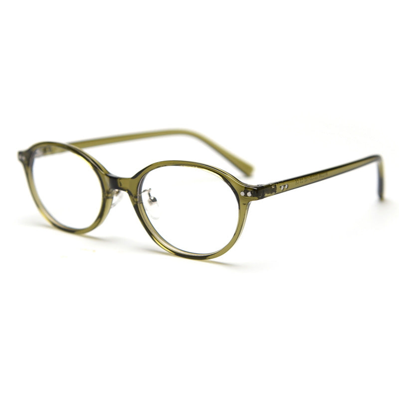 Slim Oval Acetate Eyeglass Frames - Green