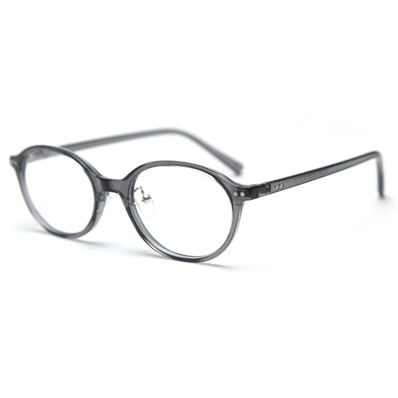 Slim Oval Acetate Eyeglass Frames - Grey