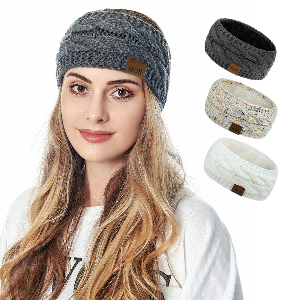 Speckled Cable Knit Fleece Lined Headband
