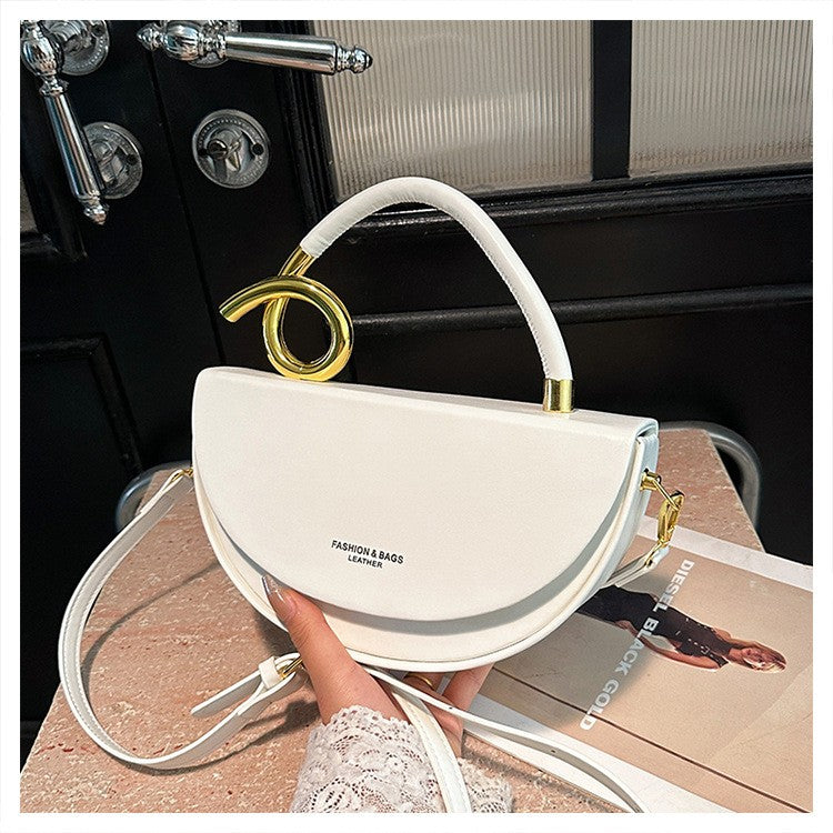 Half Moon Top Handle Bag with Sculpted Loop