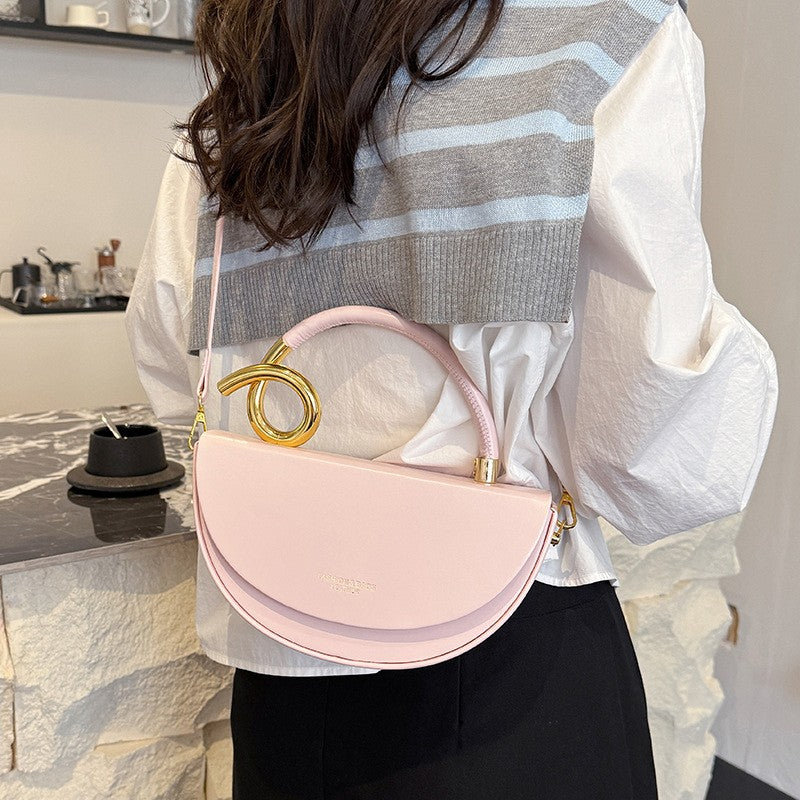 Half Moon Top Handle Bag with Sculpted Loop