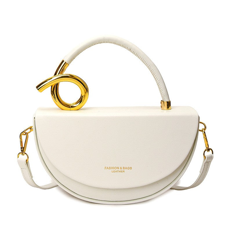 Half Moon Top Handle Bag with Sculpted Loop