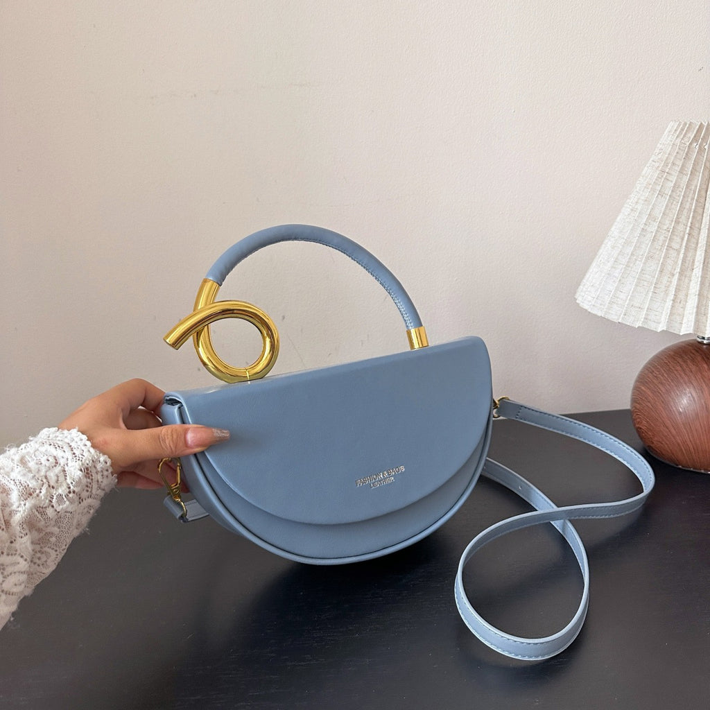 Half Moon Top Handle Bag with Sculpted Loop