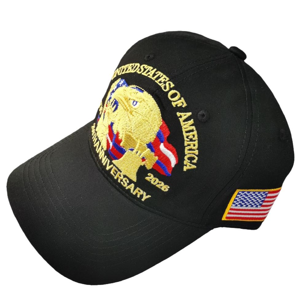 Washed Cotton Eagle Embroidered Baseball Cap - DBlack