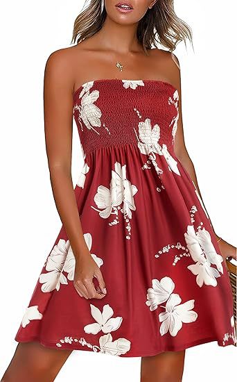 Strapless Smocked Bandeau Mini Sundress